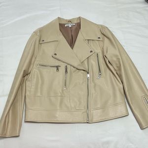 Elizabeth and James Cream Leather Jacket